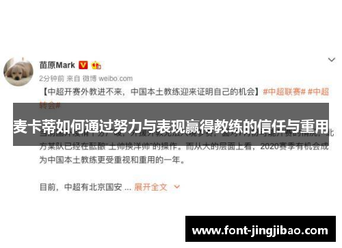 麦卡蒂如何通过努力与表现赢得教练的信任与重用